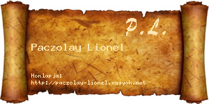 Paczolay Lionel névjegykártya