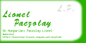 lionel paczolay business card